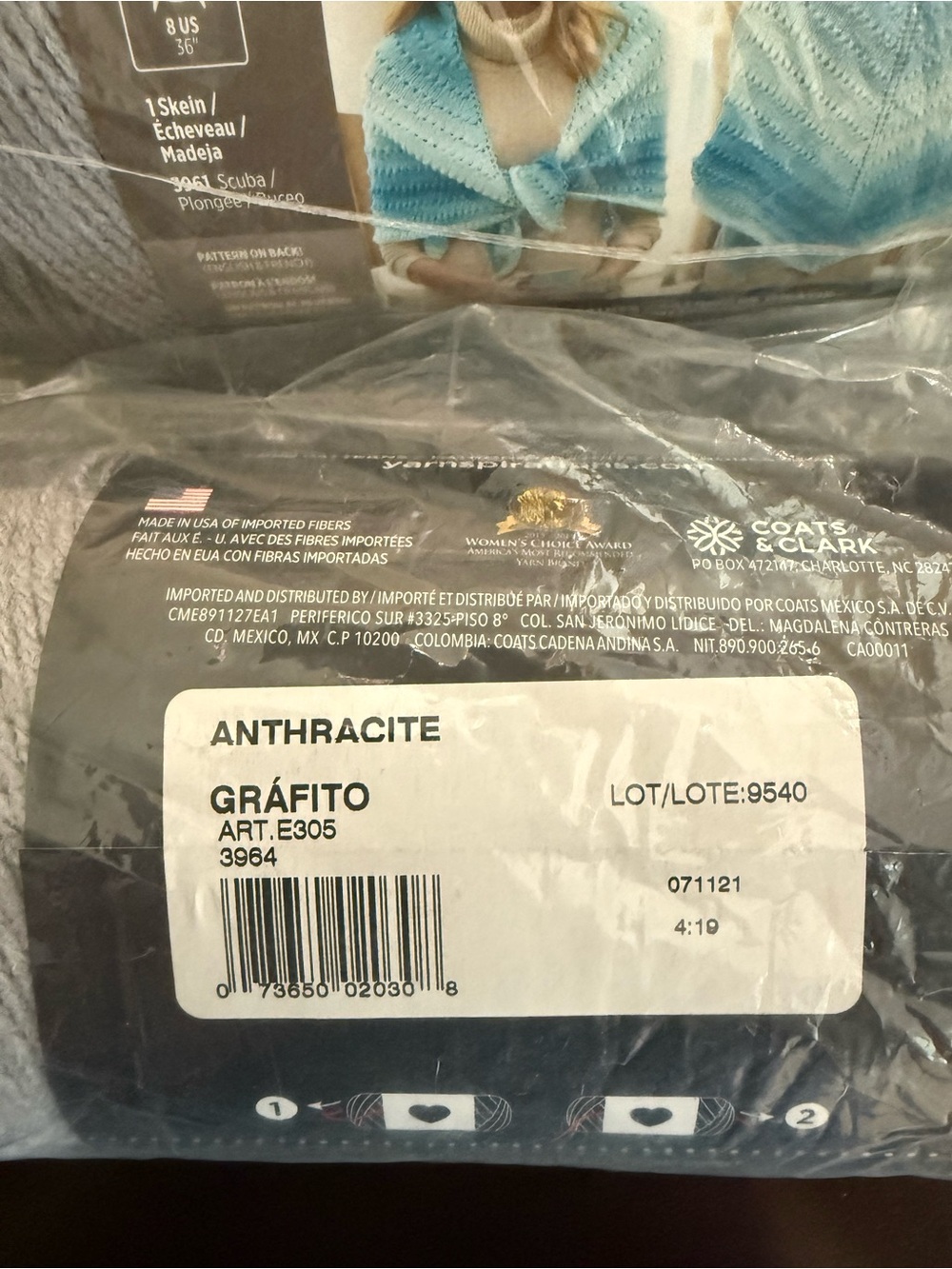Red Heart Super Saver Brand Ombre Yarn - Gray (Anthracite) Ombre - Picture 3 of 4